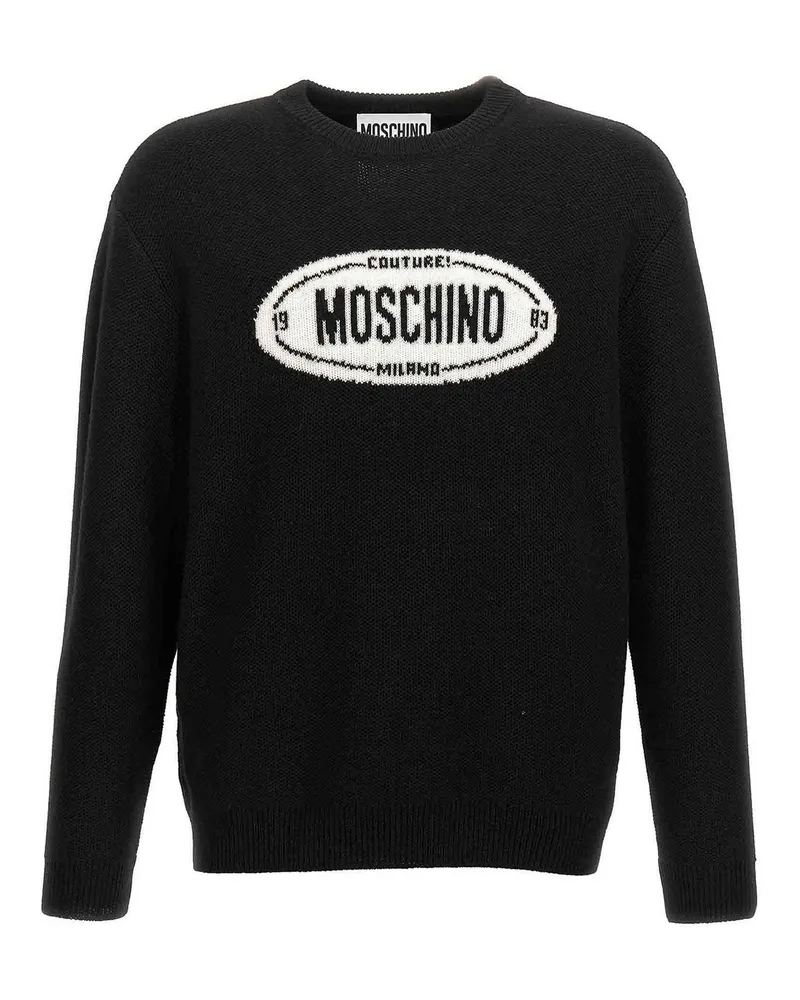 Moschino Rundhalspullover - Weiß Schwarz