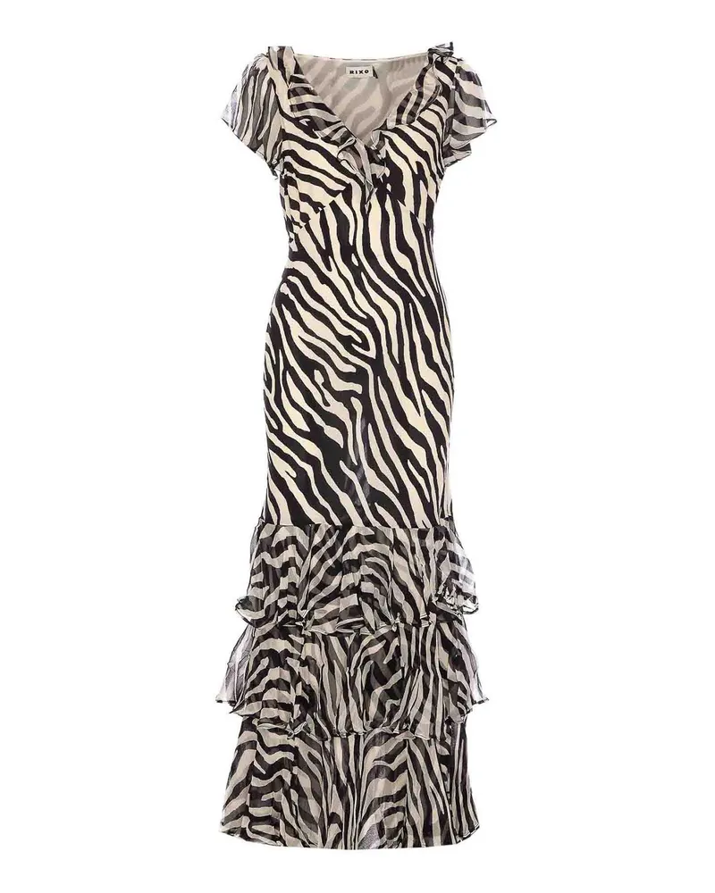 RIXO Knielanges Kleid - Schwarz Schwarz