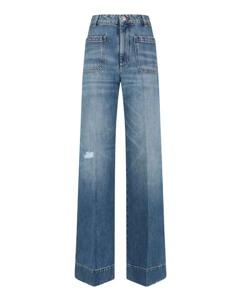 Victoria Beckham Straight Leg Jeans - Blau Blau