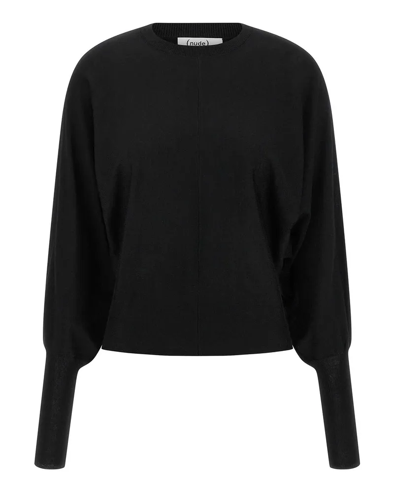 NUDE Rundhalspullover - Schwarz Schwarz