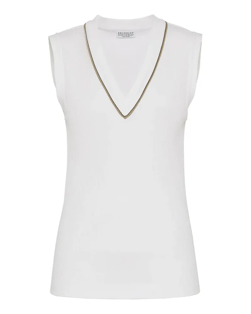 Brunello Cucinelli Top - Weiß Weiß