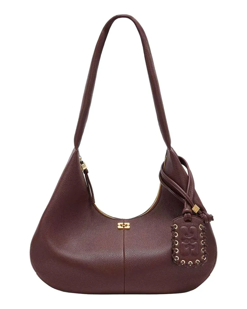 Ganni Schultertasche - Dunkelrot Dunkelrot