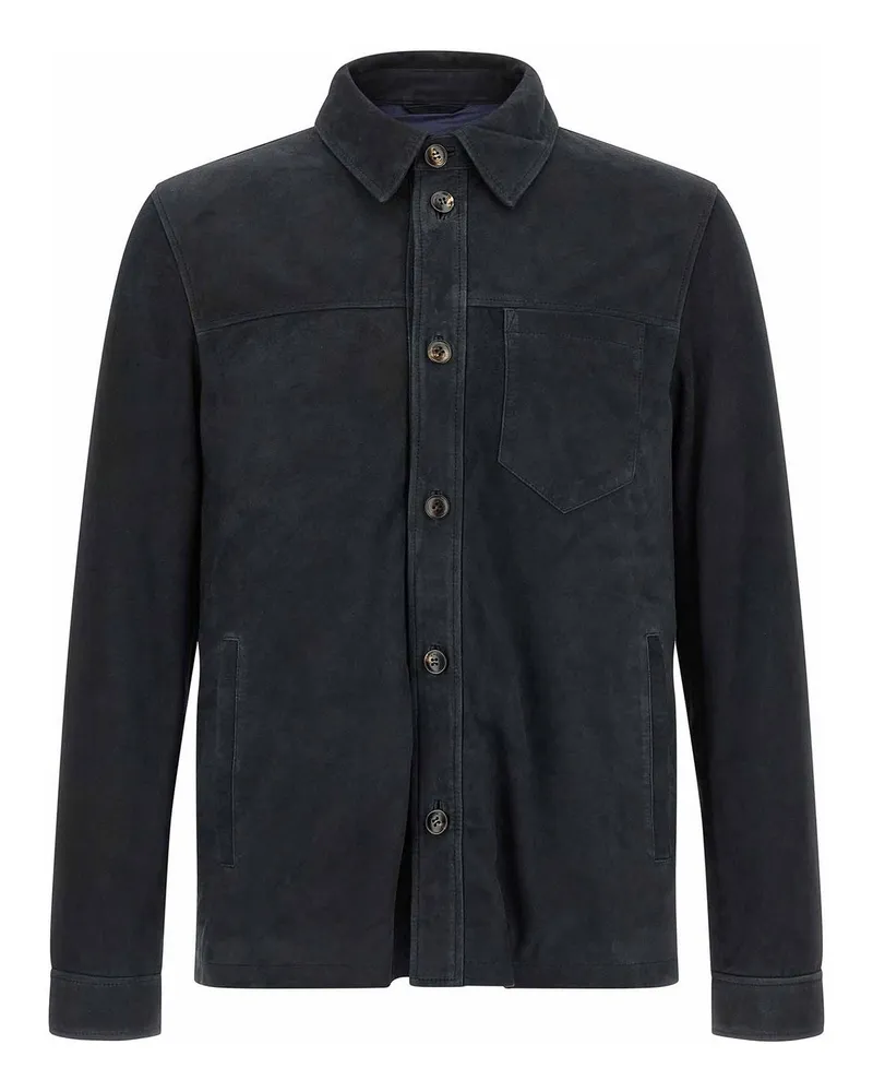 Pal Zileri Lederjacke - Blau Blau