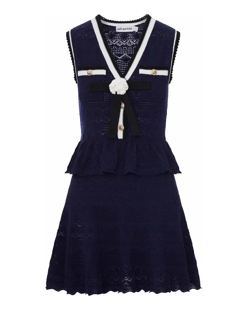 Self-Portrait Kurzes Kleid - Blau Blau
