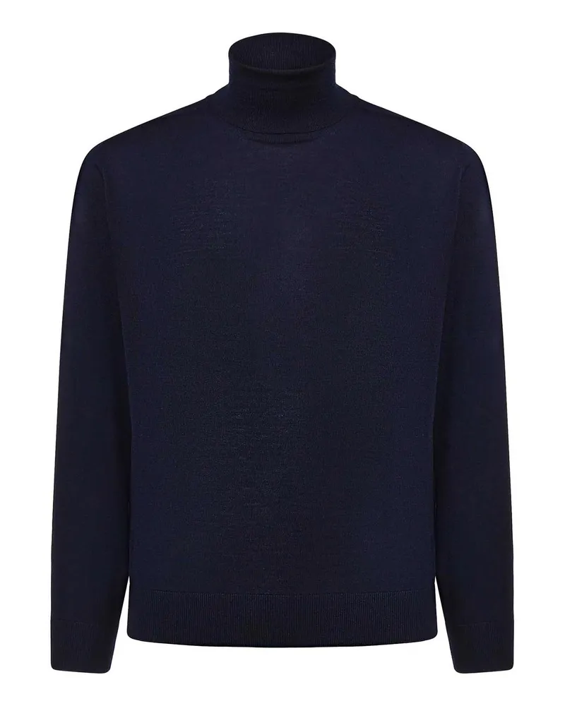 Canali Rundhalspullover - Blau Blau