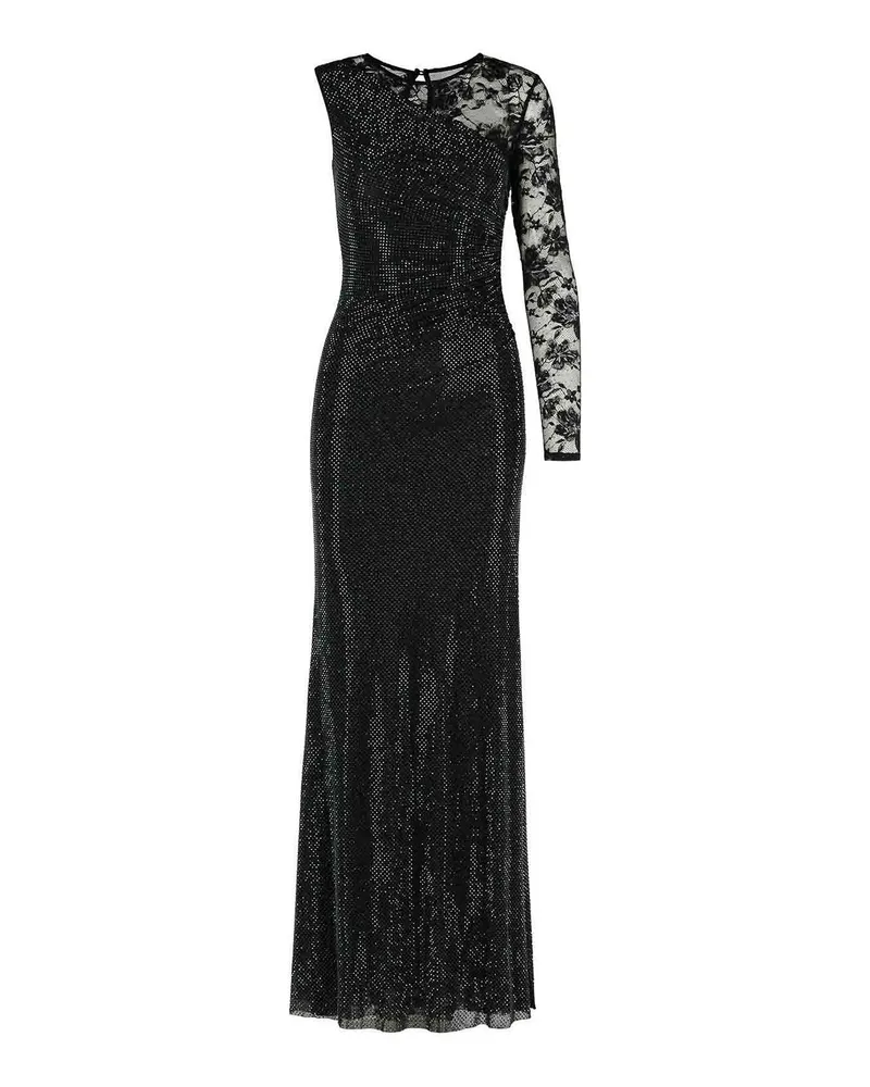 Self-Portrait Knielanges Kleid - Schwarz Schwarz