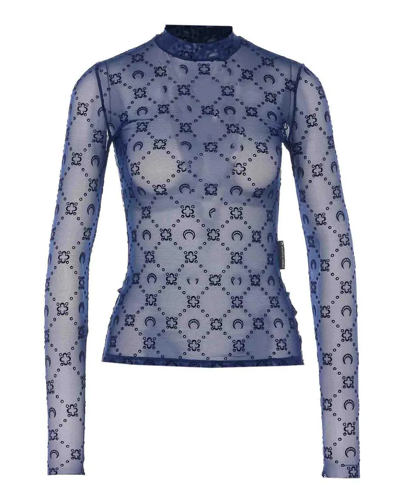 Marine Serre Top - Blau Blau