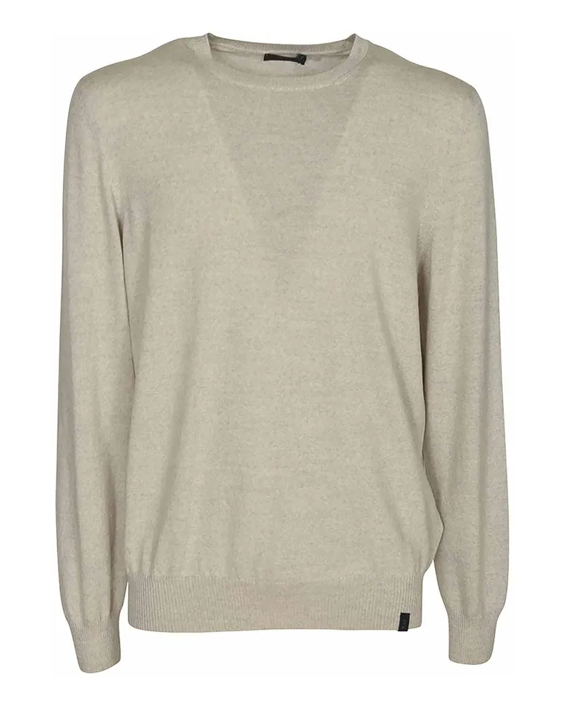 Fay Rundhalspullover - Schwarz Beige