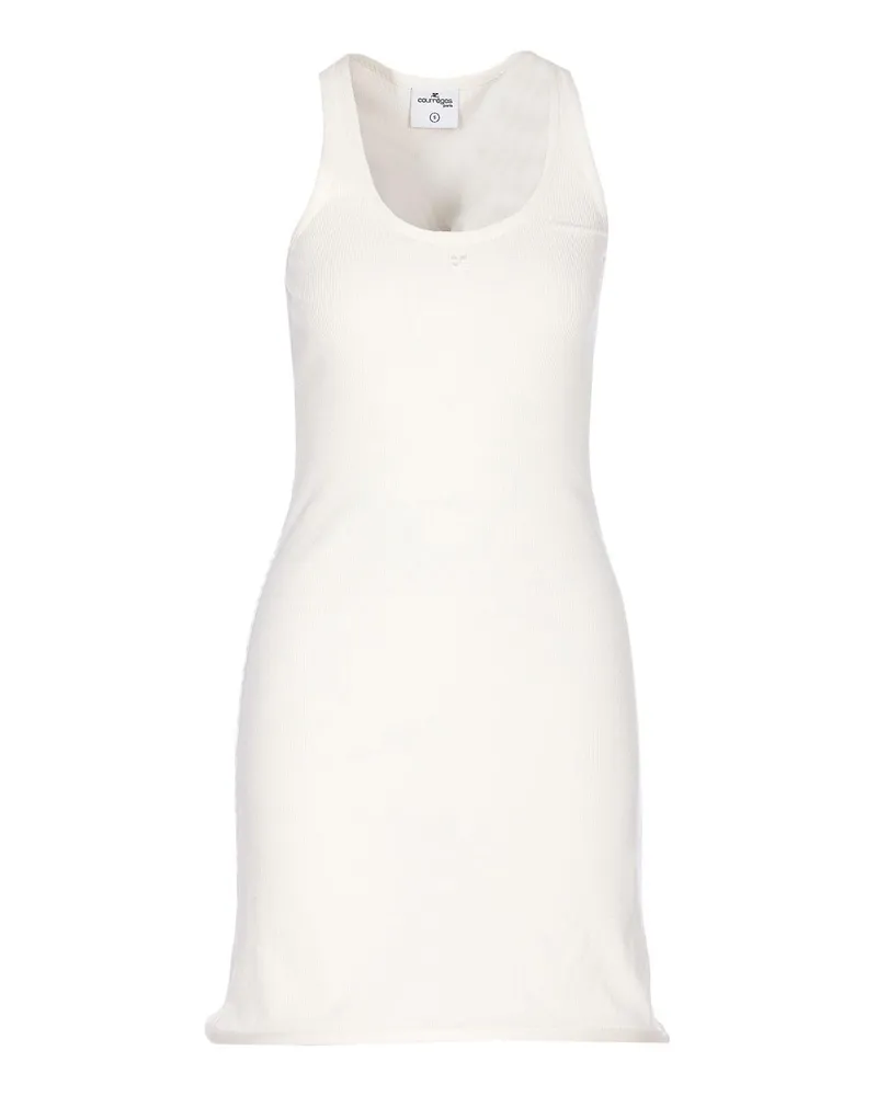 Courrèges Knielanges Kleid - Weiß Weiß