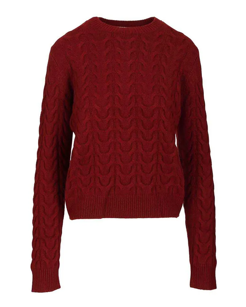 Max Mara Rundhalspullover - Rot Rot