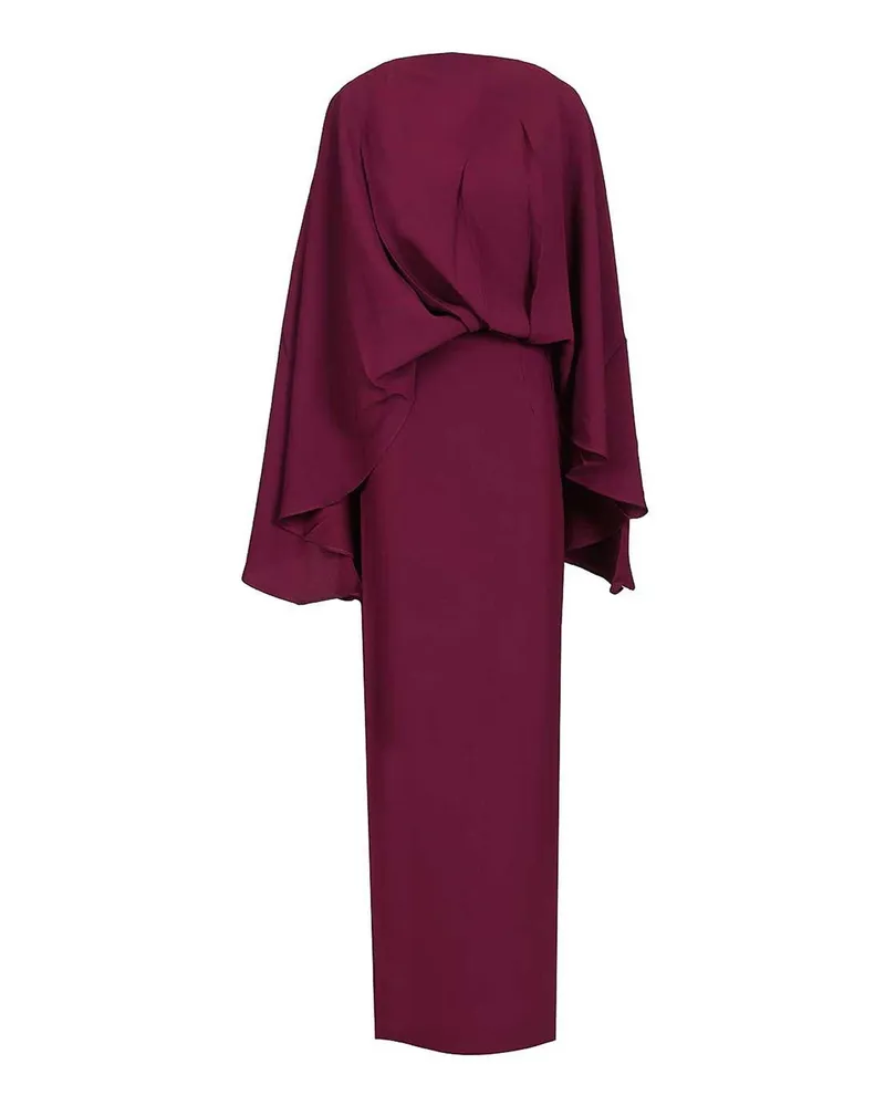 Taller Marmo Knielanges Kleid - Dunkelrot Dunkelrot