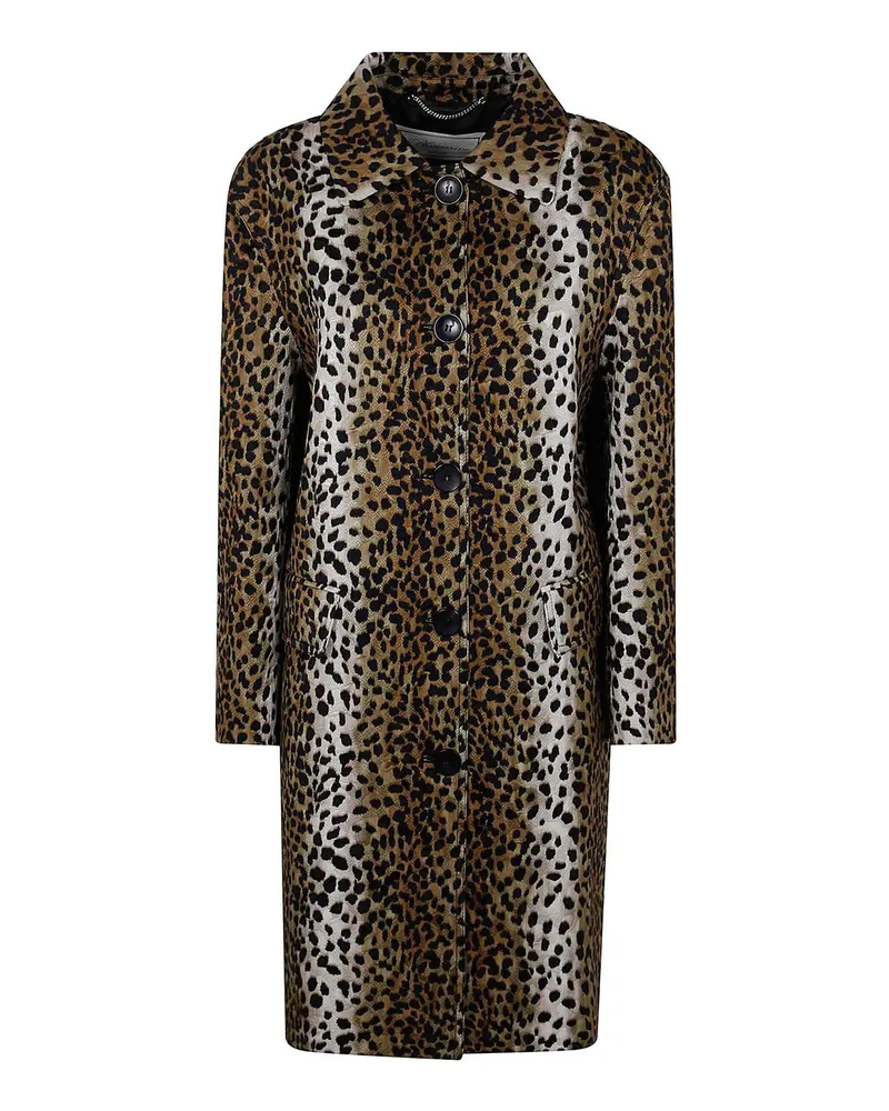 Blumarine Kurzer Mantel - Schwarz Animal
