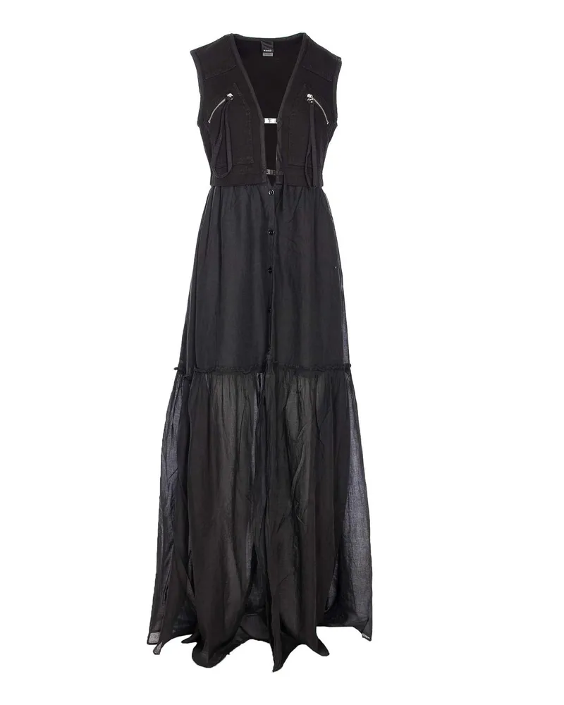 Pinko Knielanges Kleid - Schwarz Schwarz