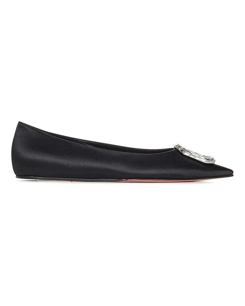 Amina Muaddi Ballerinas - Schwarz Schwarz