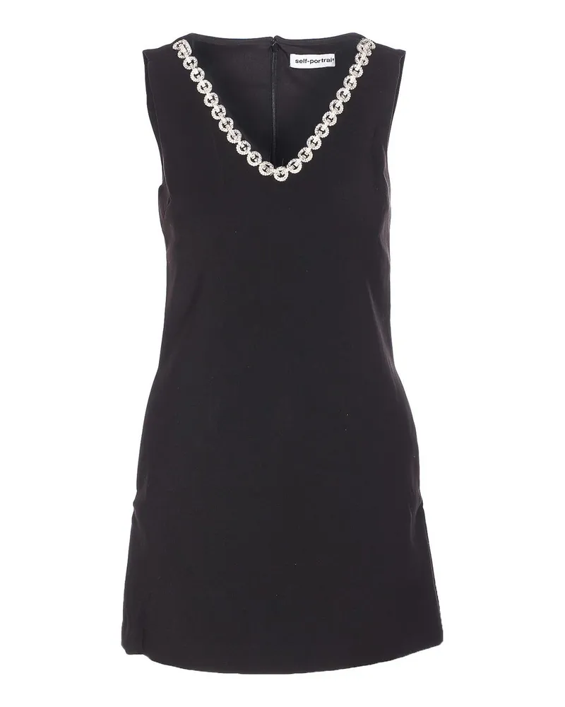 Self-Portrait Kurzes Kleid - Schwarz Schwarz