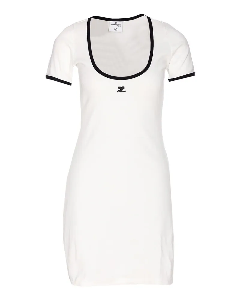 Courrèges Maxikleid - Weiß Weiß