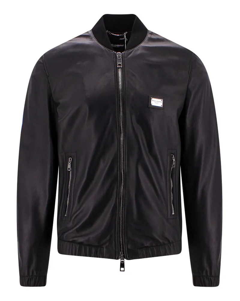 Dolce & Gabbana Lederjacke - Schwarz Schwarz