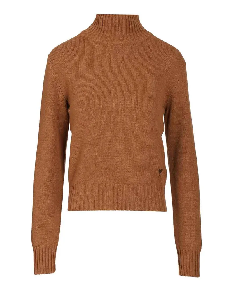 AMI Paris Rundhalspullover - Braun Braun