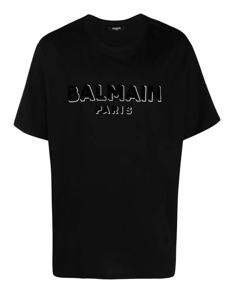Balmain T-Shirt - Silber Schwarz