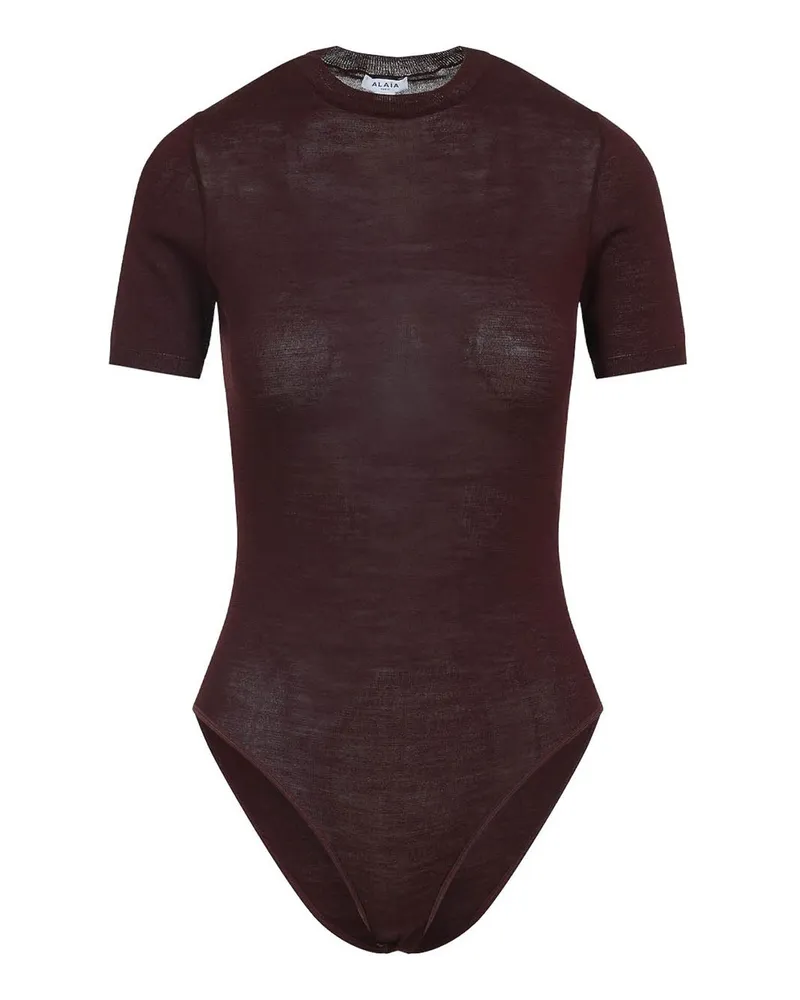 Alaïa Top - Weiß Dunkelrot