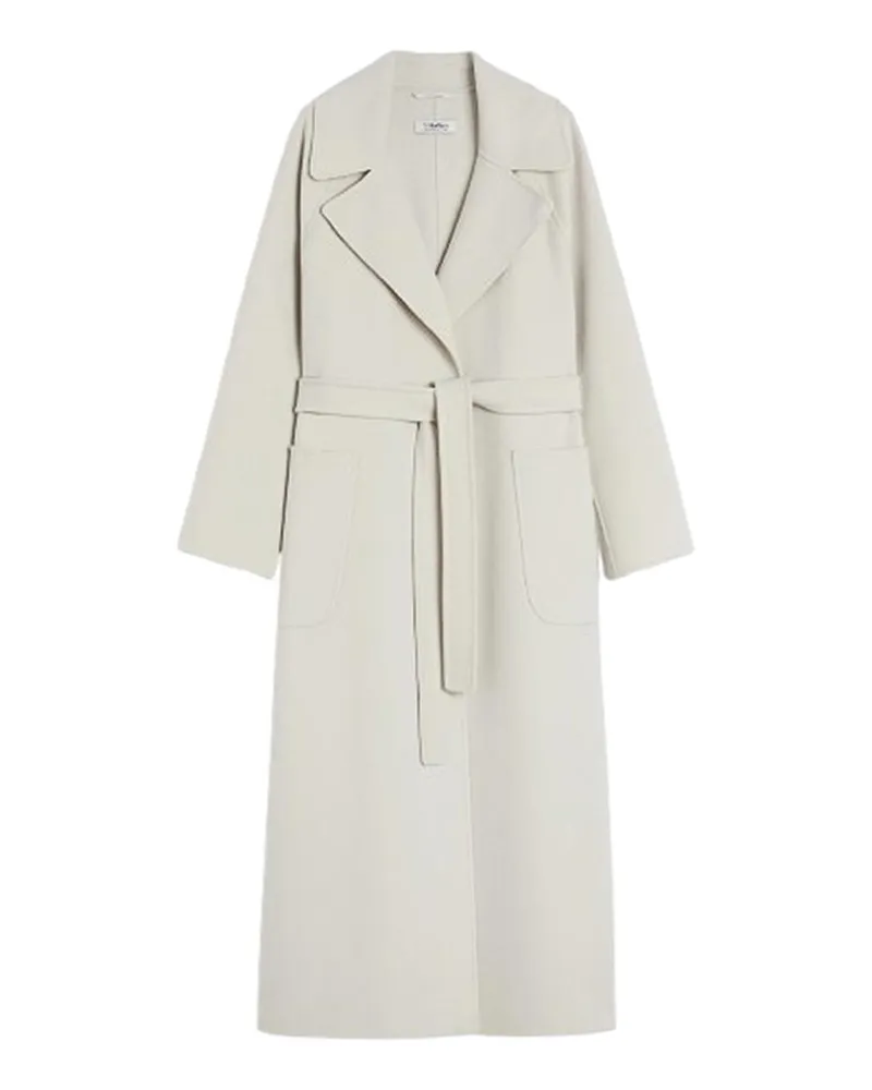Max Mara Knielanger Mantel - Weiß Weiß
