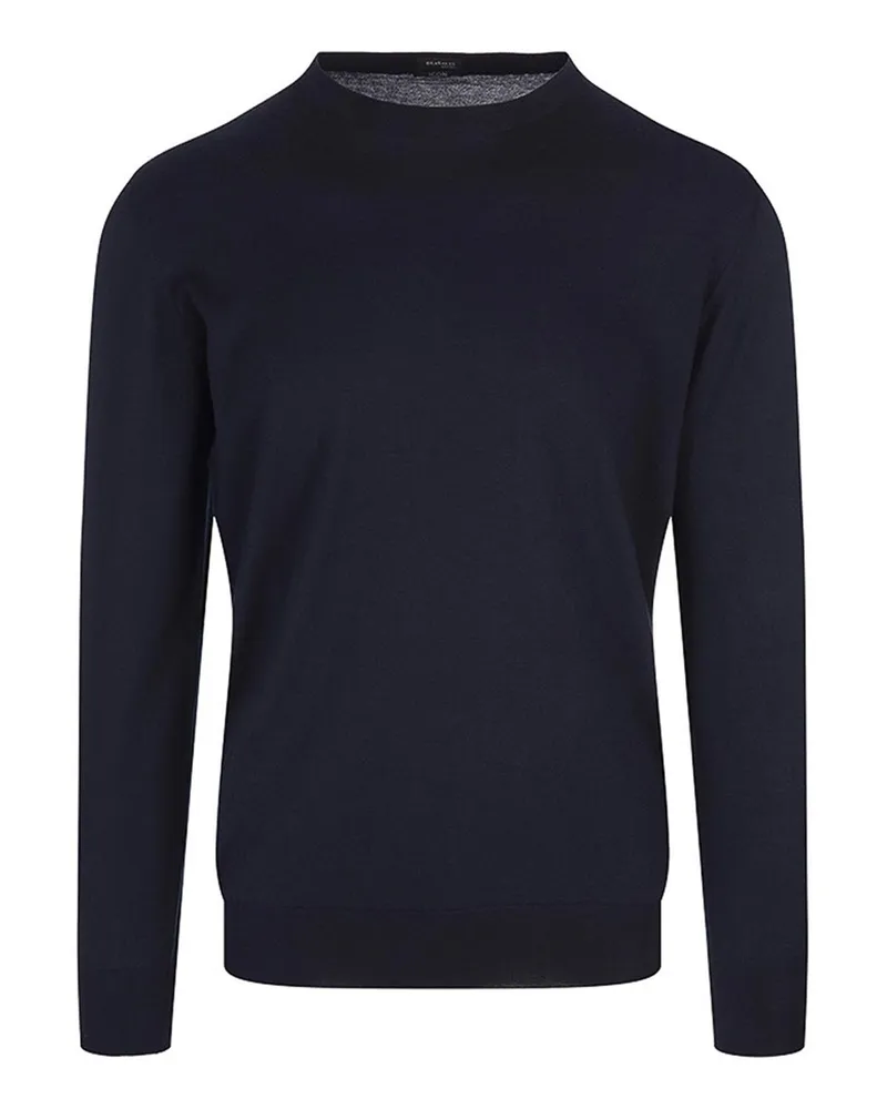 Kiton Rundhalspullover - Blau Blau