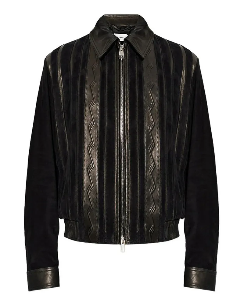 Versace Ledermantel - Schwarz Schwarz