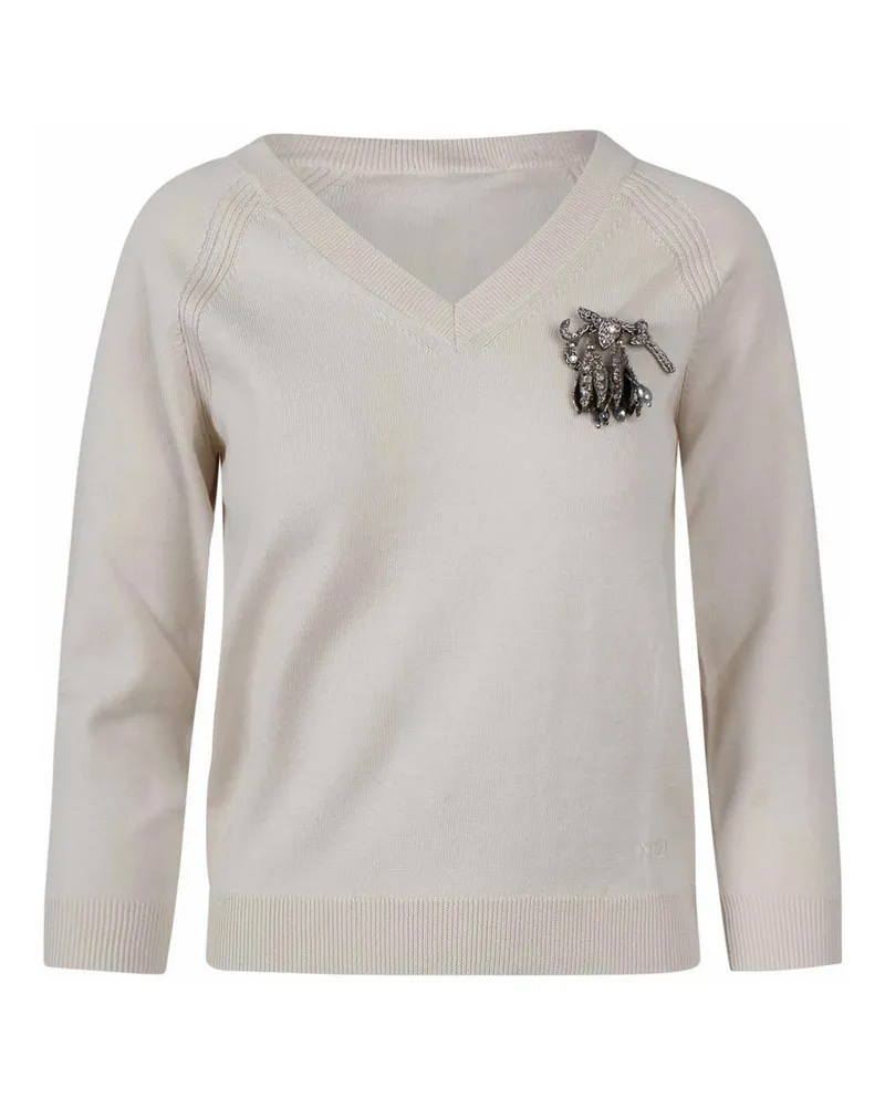 N° 21 V-Pullover - Beige Beige