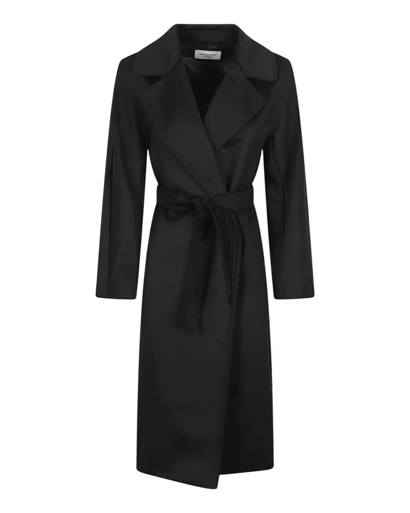 Max Mara Knielanger Mantel - Schwarz Schwarz