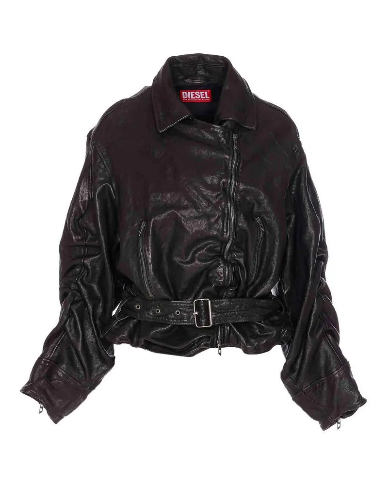Diesel Lederjacke - Schwarz Schwarz