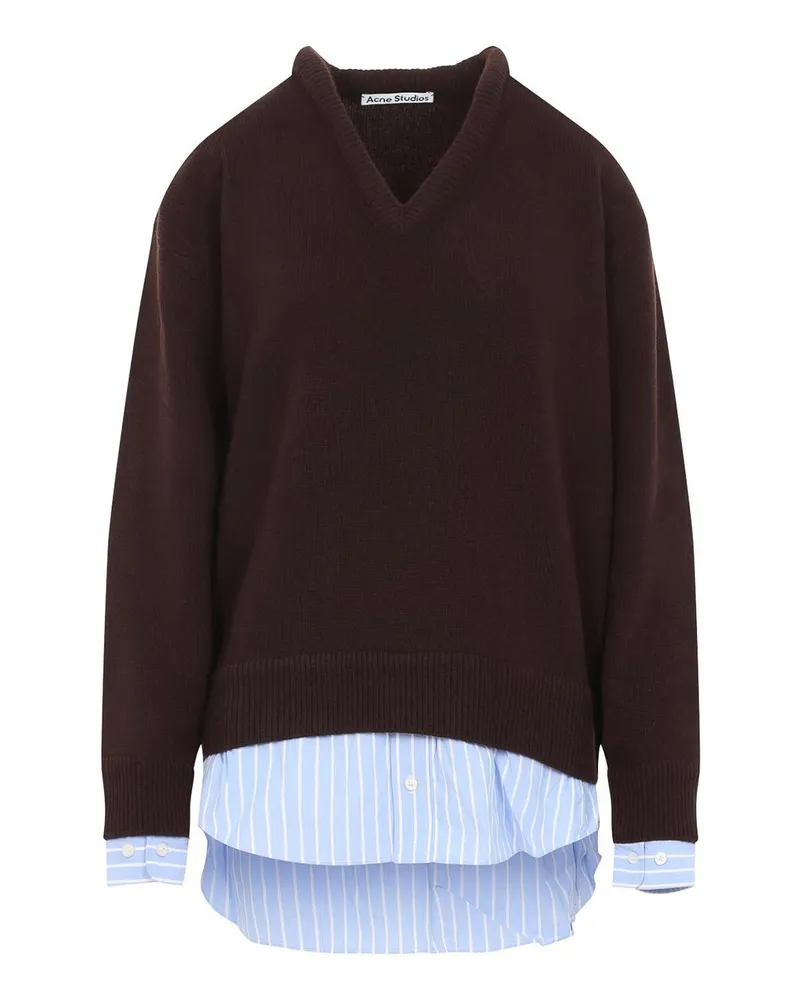 Acne Studios Rundhalspullover - Dunkelbraun Dunkelbraun