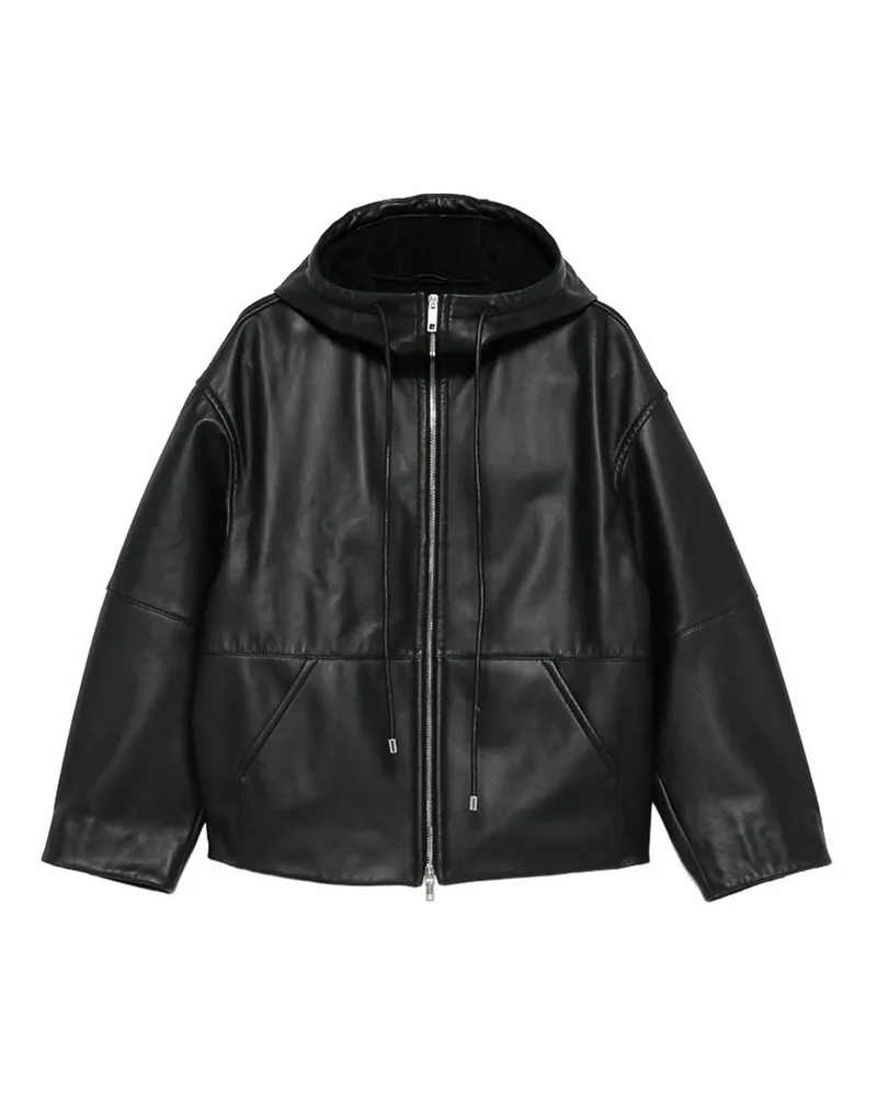 SPORTMAX Ledermantel - Schwarz Schwarz