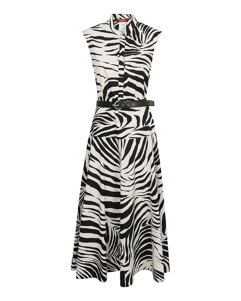 Max Mara Knielanges Kleid - Weiß Weiß