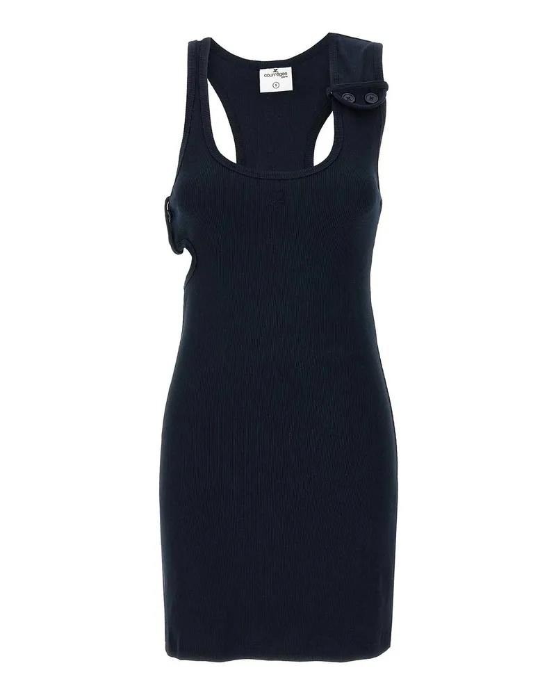 Courrèges Knielanges Kleid - Blau Blau