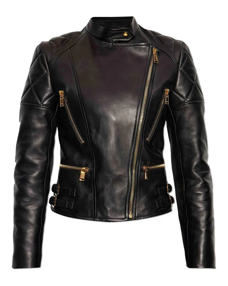 Versace Lederjacke - Schwarz Schwarz