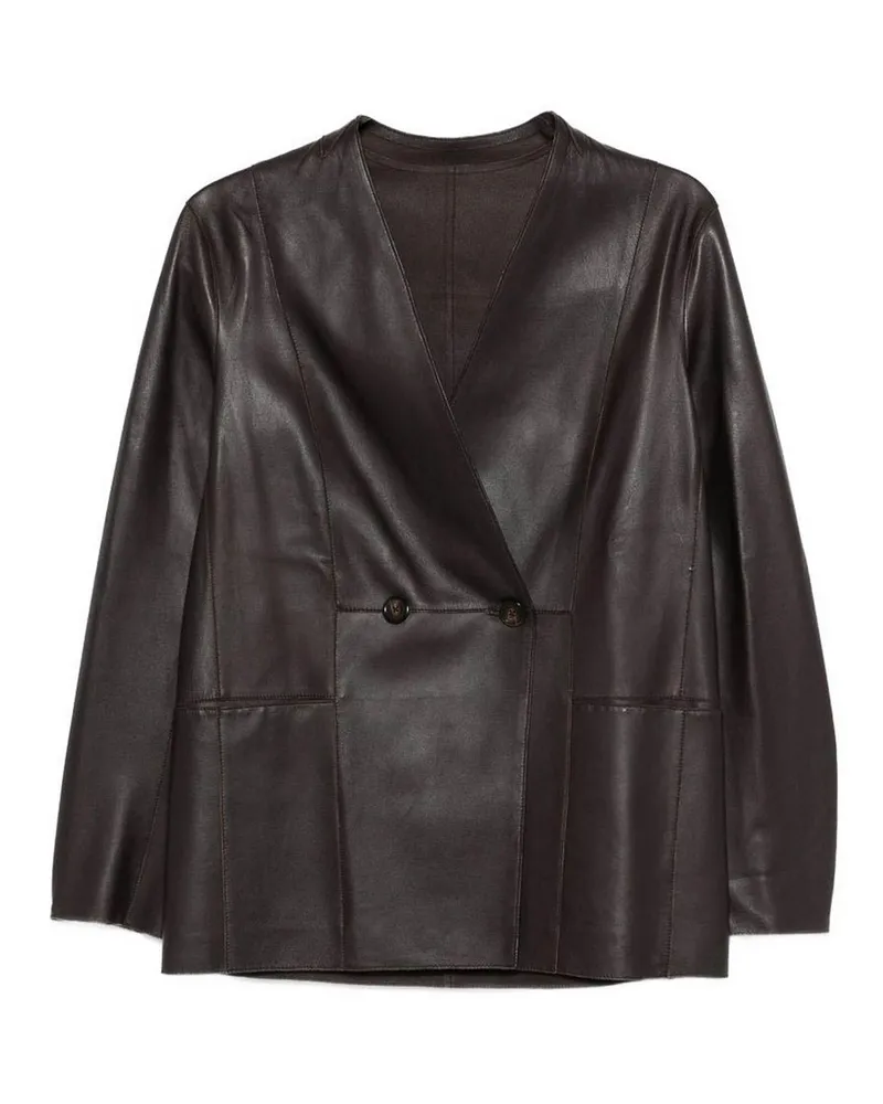 Emporio Armani Ledermantel - Braun Braun