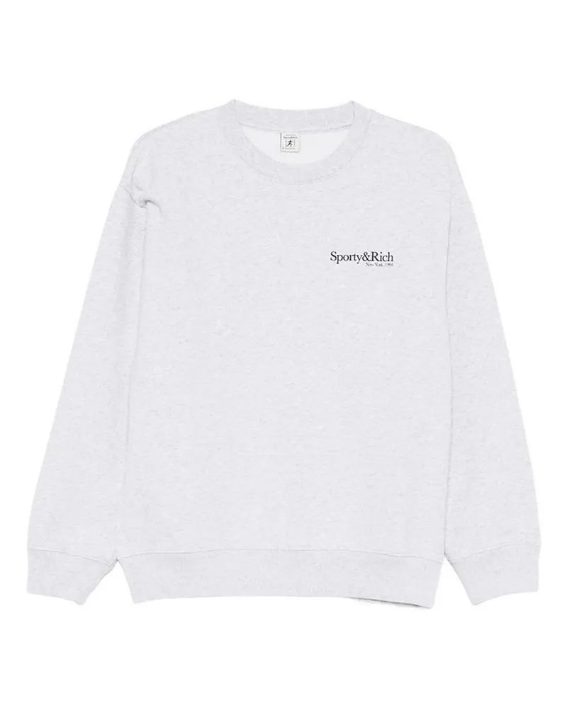 SPORTY & RICH Rundhalspullover - Grau Grau