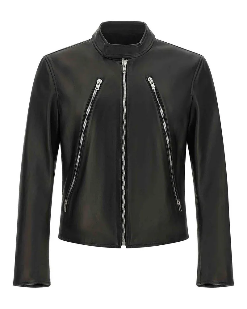 Maison Margiela Lederjacke - Schwarz Schwarz