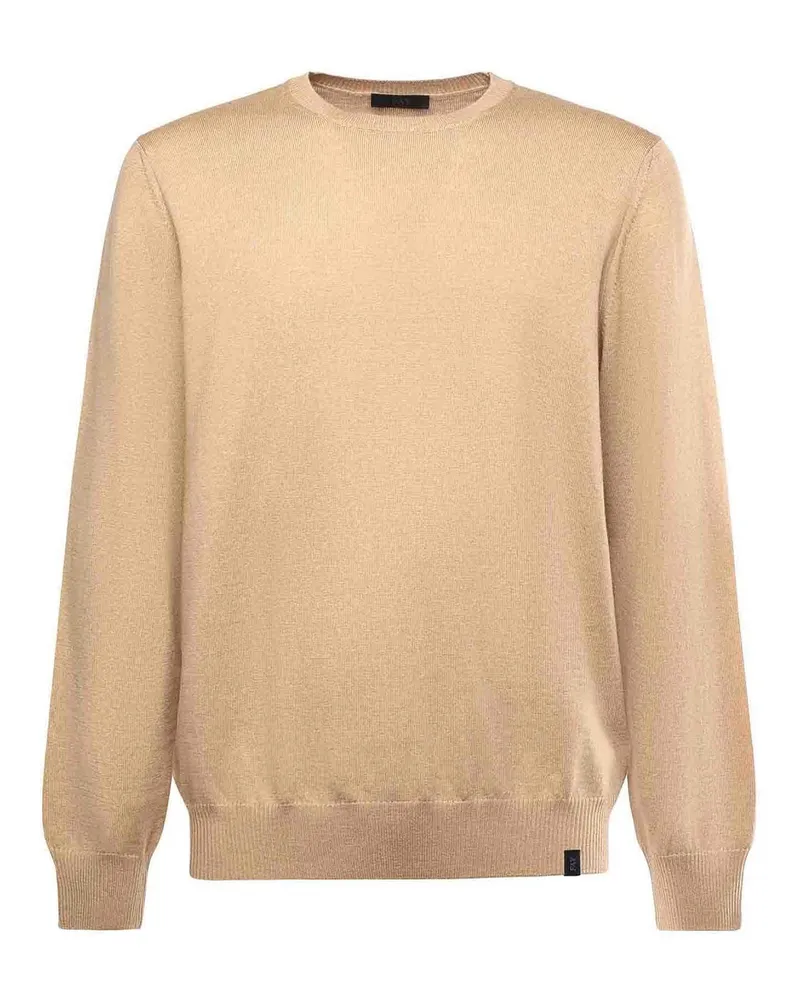 Fay Rundhalspullover - Beige Beige