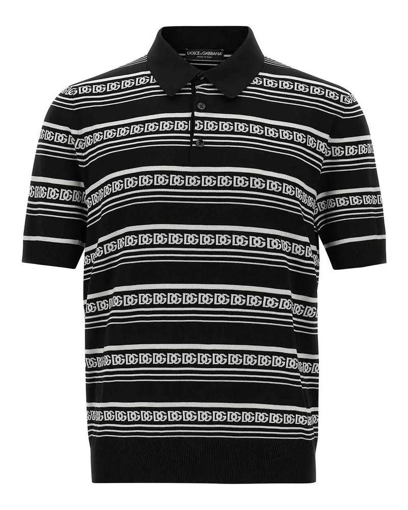Dolce & Gabbana Poloshirt - Weiß Schwarz