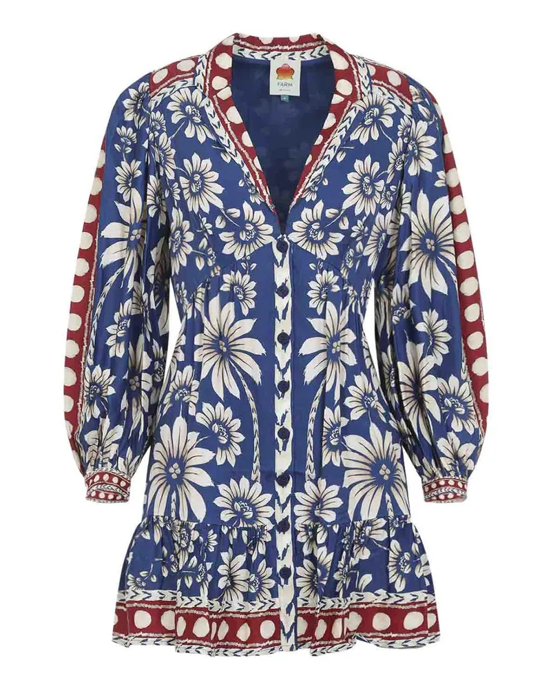 FARM Rio Kurzes Kleid - Blau Blau