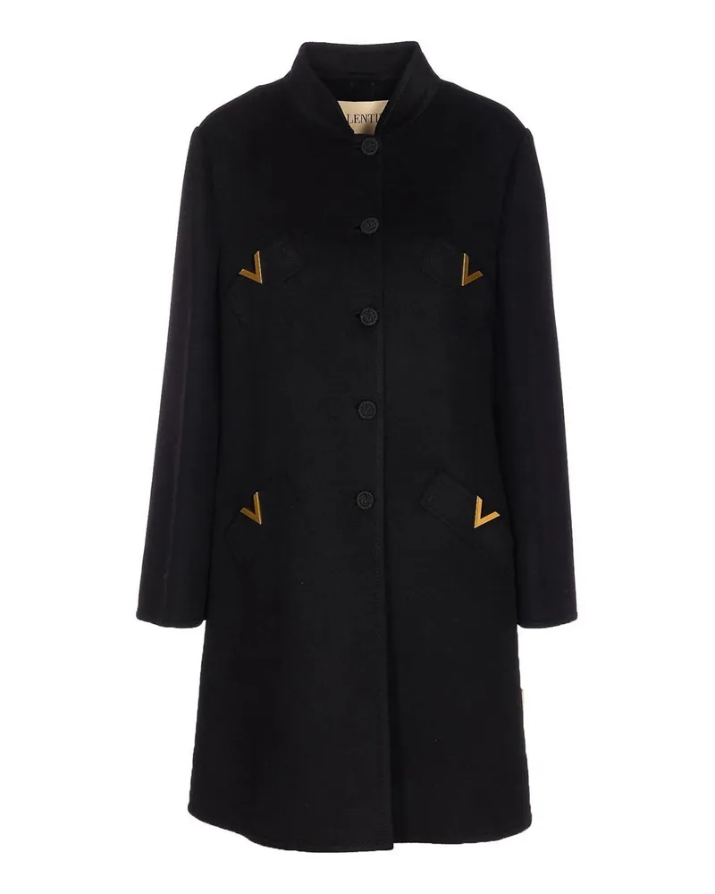 Valentino Garavani Kurzer Mantel - Schwarz Schwarz