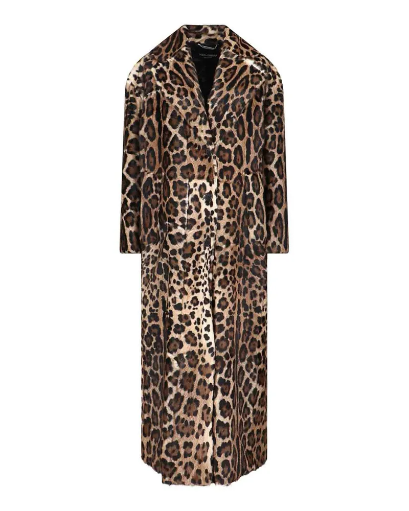 Dolce & Gabbana Knielanger Mantel - Bunt Animal