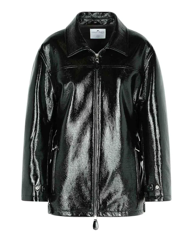 Courrèges Lederjacke - Schwarz Schwarz