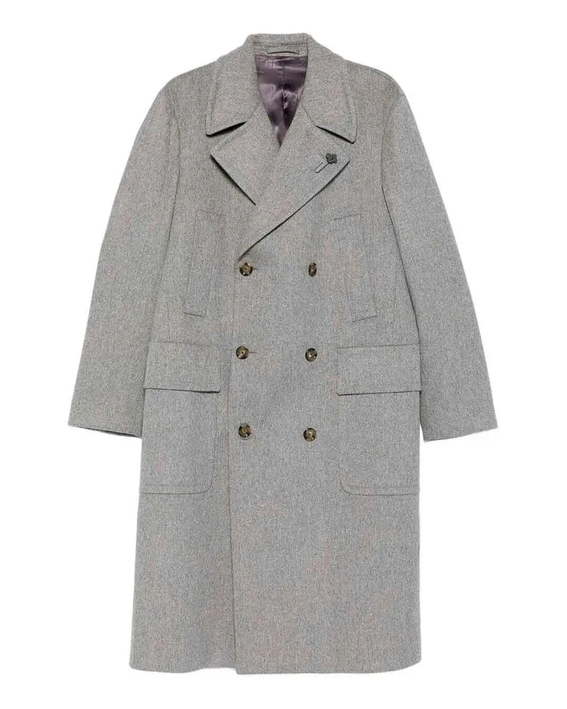 LARDINI Knielanger Mantel - Grau Grau