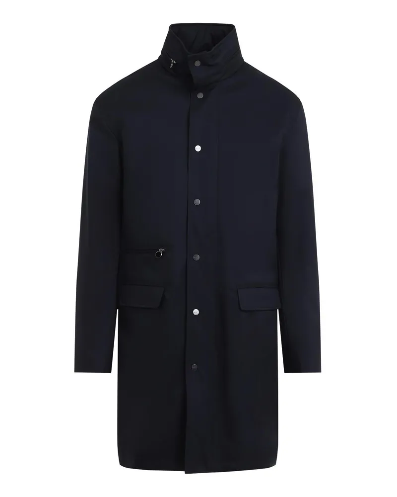 Kiton Knielanger Mantel - Dunkelblau Dunkelblau
