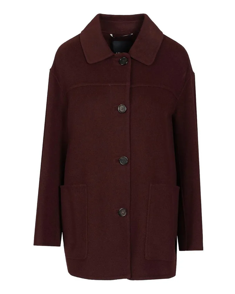 Max Mara Kurzer Mantel - Dunkelrot Dunkelrot