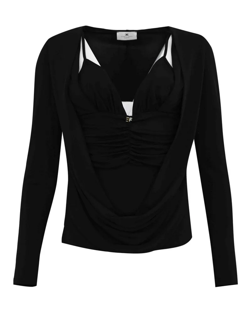 Elisabetta Franchi Rundhalspullover - Schwarz Schwarz