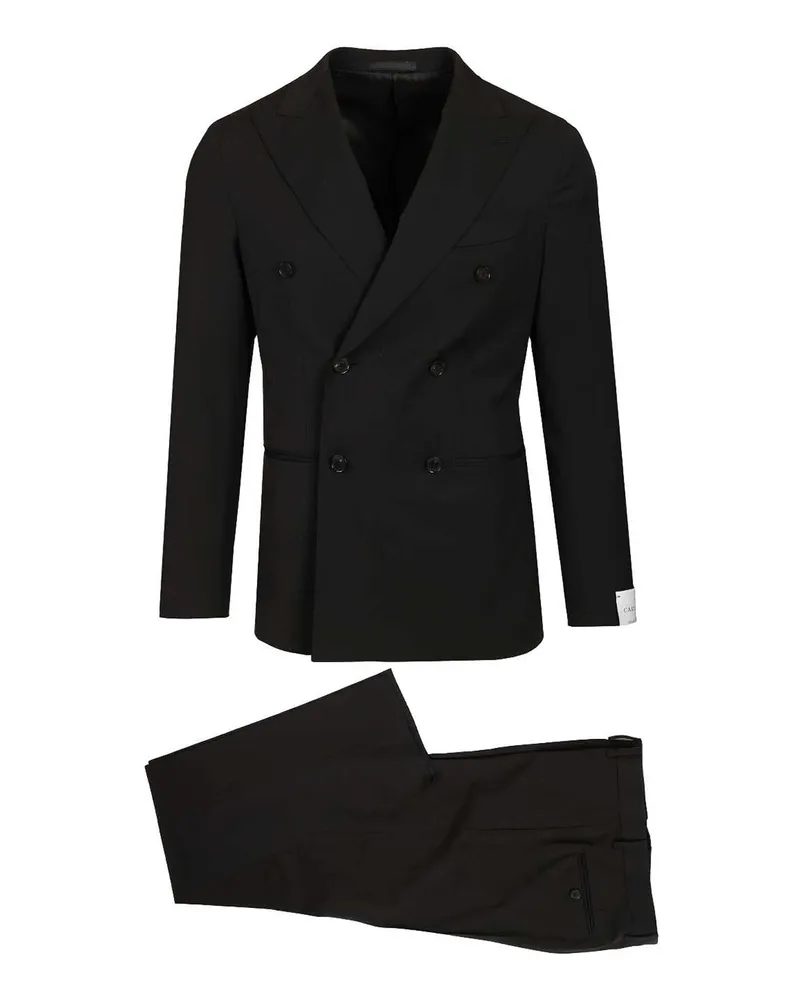 Caruso Eleganter Anzug - Schwarz Schwarz