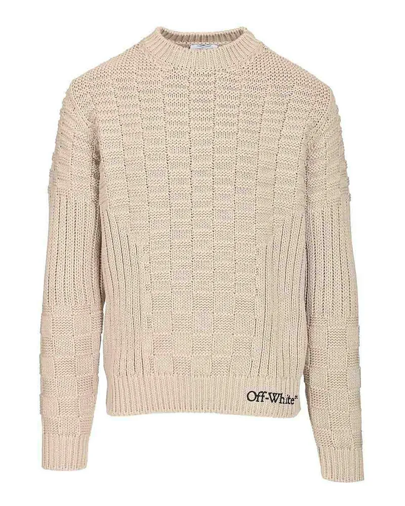 OFF-WHITE Rundhalspullover - Beige Beige